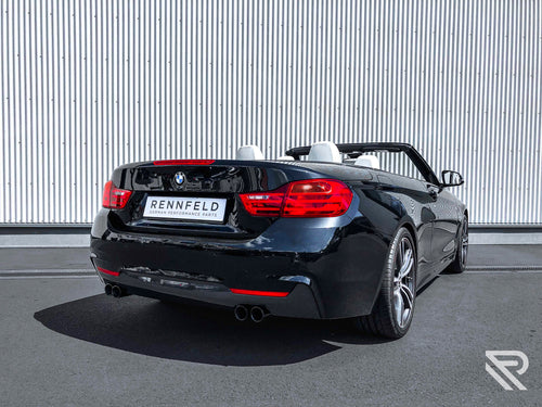 BMW 4er F32/F33 Edelstahl Sportendschalldämpfer 4x80mm rund in Schwarzchrom