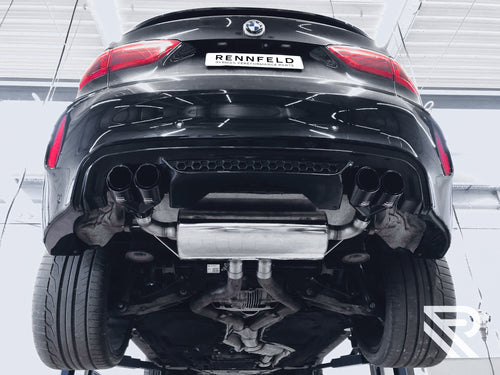 BMW X6 F16 Edelstahl-Sportendschalldämpfer Endrohrvariante 4x100mm in schwarz