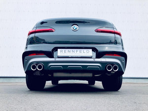 BMW X4 G03 Sportendschalldämpfer 4x100mm in Silber