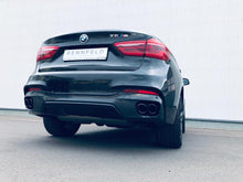 Laden Sie das Bild in den Galerie-Viewer, BMW X6 F16 Edelstahl Sportendschalldämpfer 4x90mm rund Schwarzchrom im X6M Look