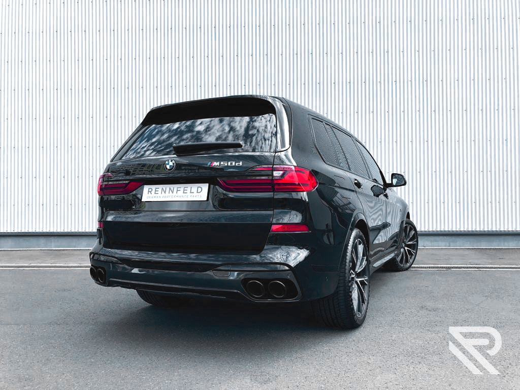 BMW X7 (G07) Edelstahl-Sportendschalldämpfer 4 x 100mm Schwarzchrom