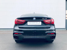 Laden Sie das Bild in den Galerie-Viewer, BMW X6 F16 Edelstahl Sportendschalldämpfer 4x90mm rund Schwarzchrom im X6M Look