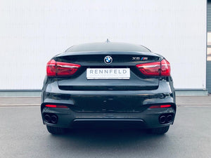 BMW X6 F16 Edelstahl Sportendschalldämpfer 4x90mm rund Schwarzchrom im X6M Look